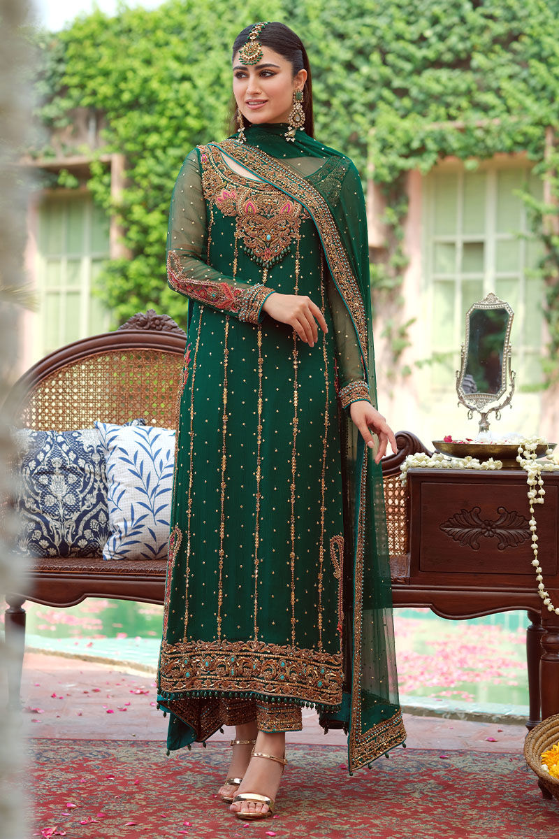 Aisha Imran | 3 Piece Unstitched Embroidered Chiffon | Mirha