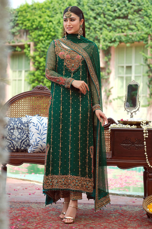 Aisha Imran | 3 Piece Unstitched Embroidered Chiffon | Mirha