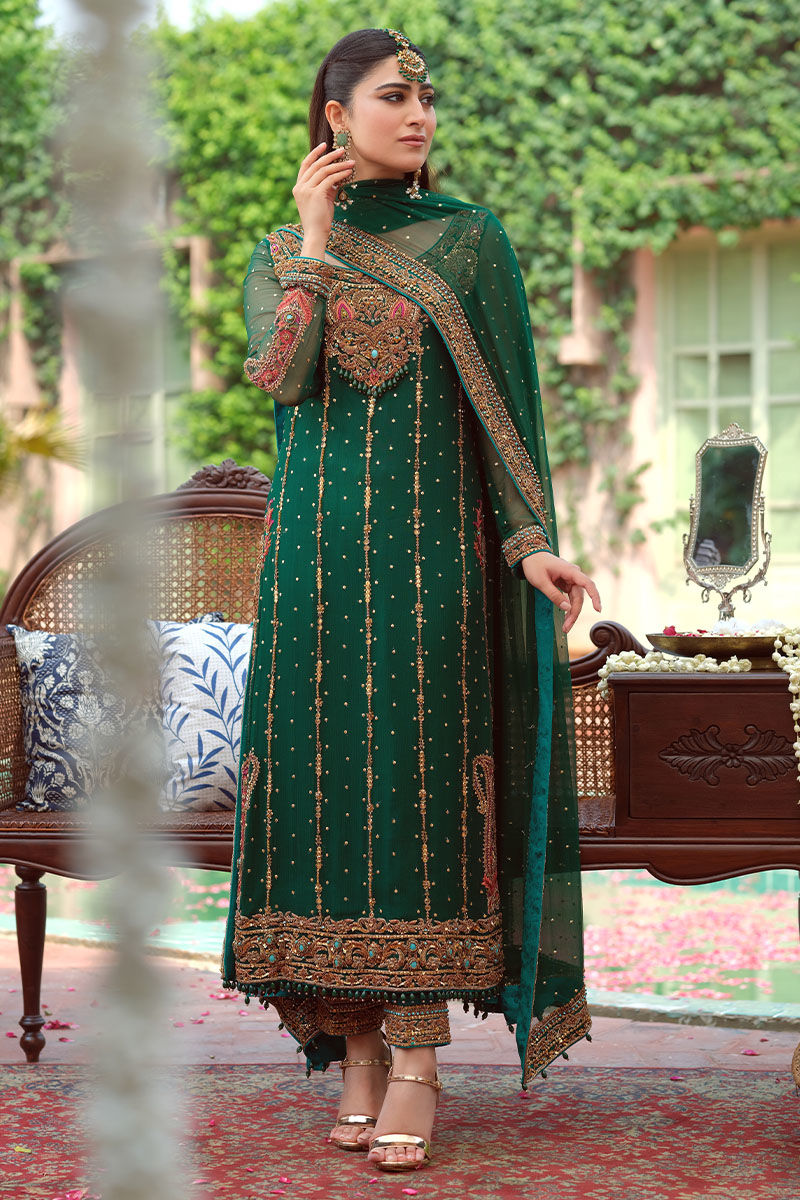 Aisha Imran | 3 Piece Unstitched Embroidered Chiffon | Mirha