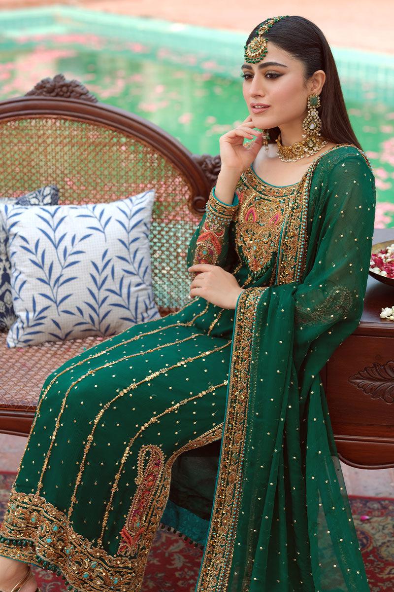 Aisha Imran | 3 Piece Unstitched Embroidered Chiffon | Mirha