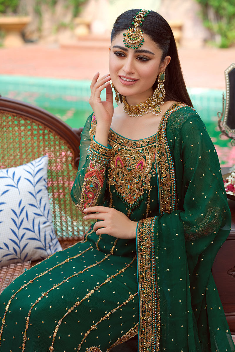 Aisha Imran | 3 Piece Unstitched Embroidered Chiffon | Mirha