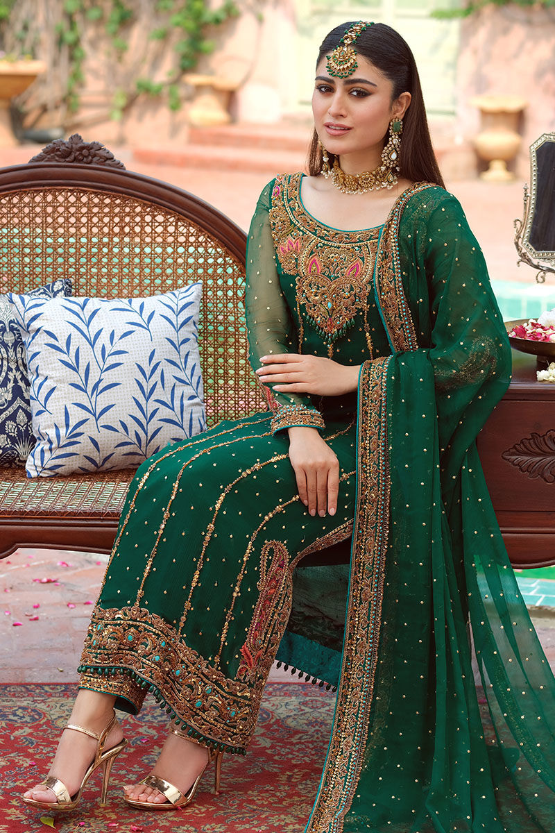 Aisha Imran | 3 Piece Unstitched Embroidered Chiffon | Mirha