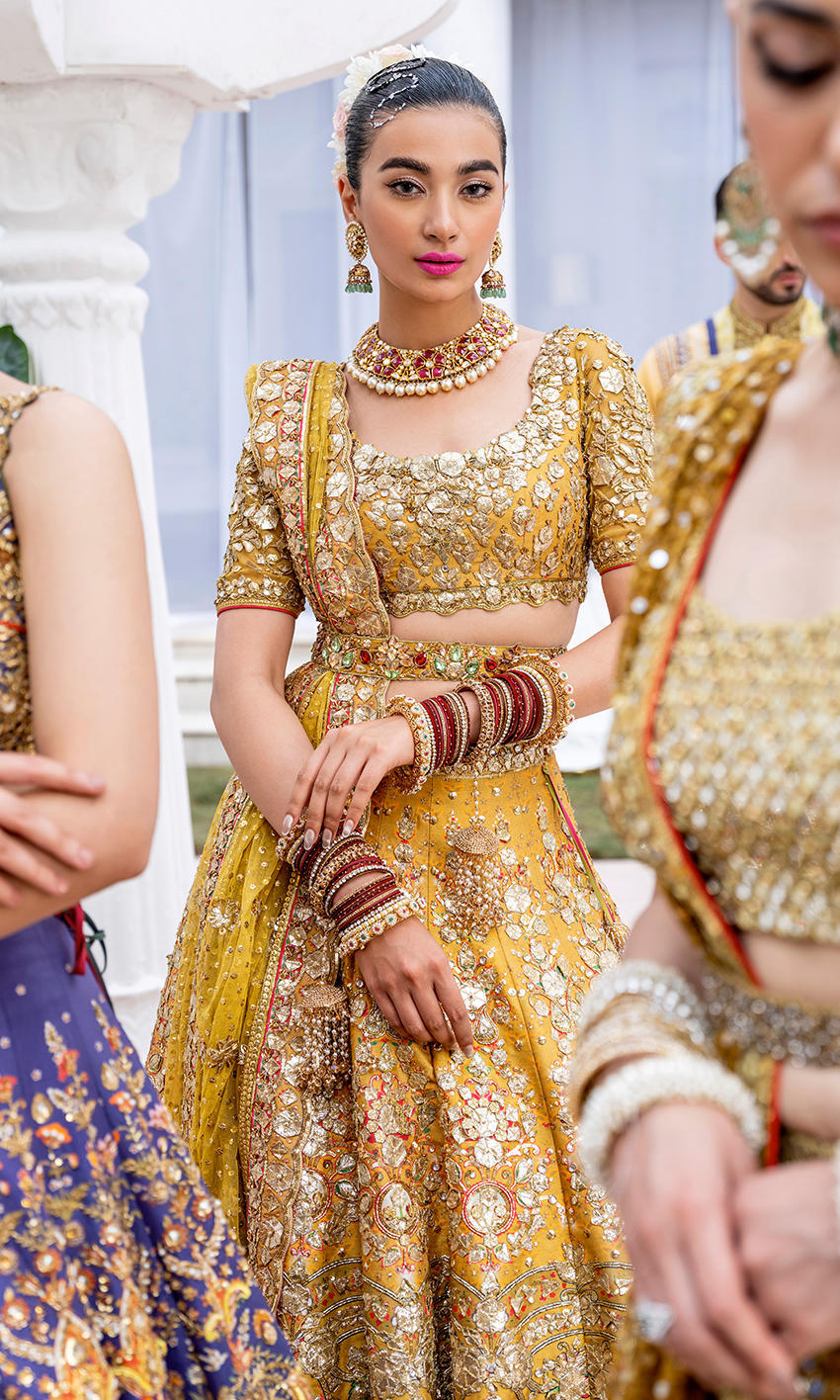 Nomi Ansari | 3 Piece Unstitched Embroidered Bridal Dress | NAB-22-110