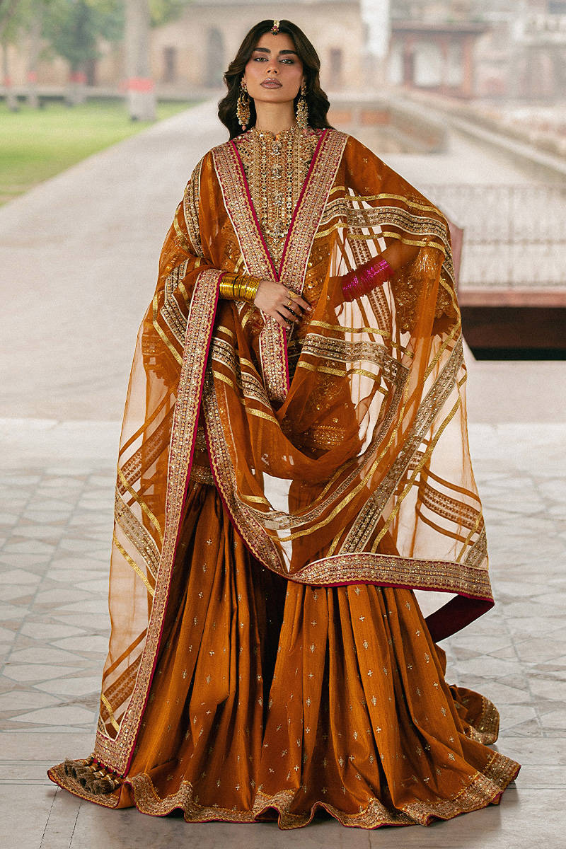 MNR | 3 {iece Unstitched Embroidered Gharara | Ranjish