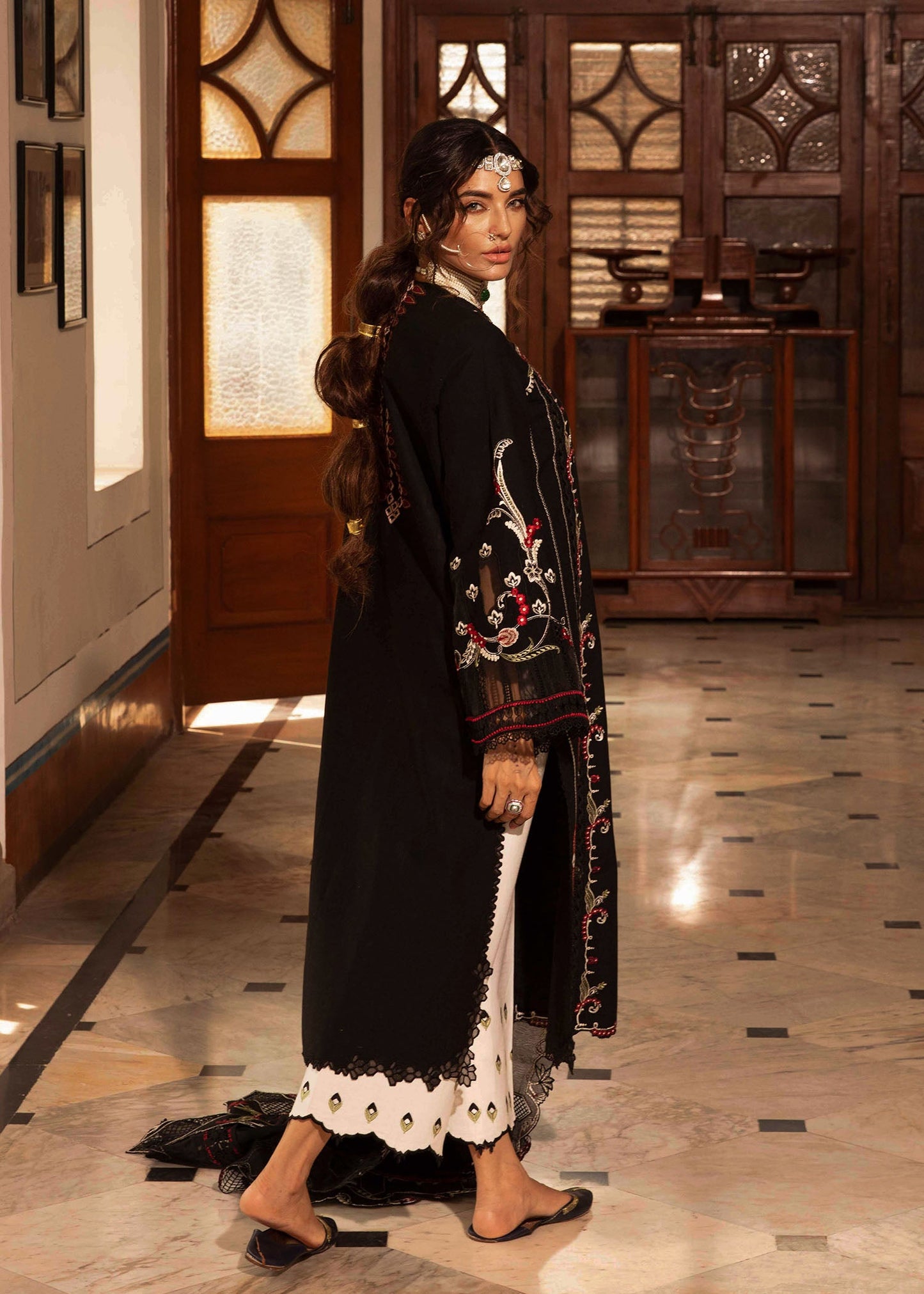 Crimson | 3 Piece Unstitched Embroidered Lawn | Meenakari | CWTR24-D5