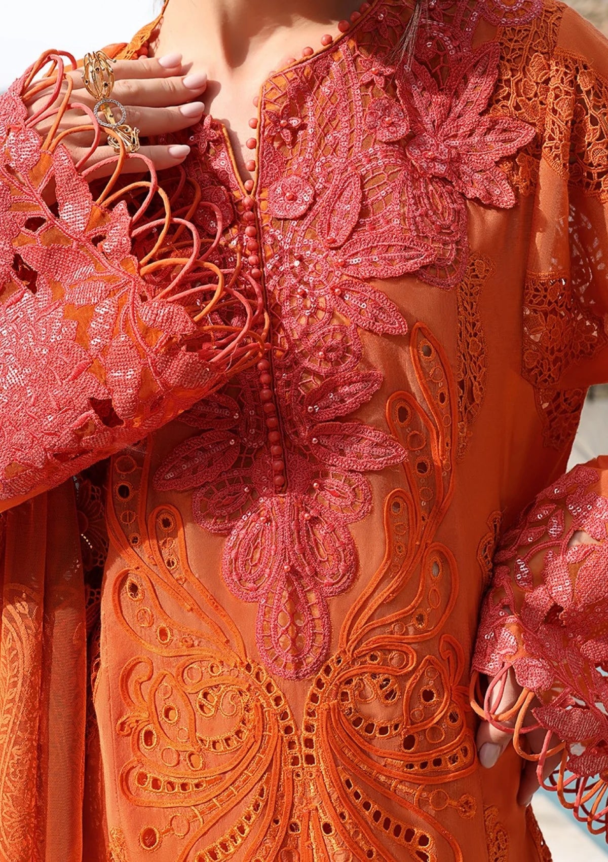 Maria B. | 3 Piece Unstitched Embroidered Paper Cotton Suit | D-2505-B