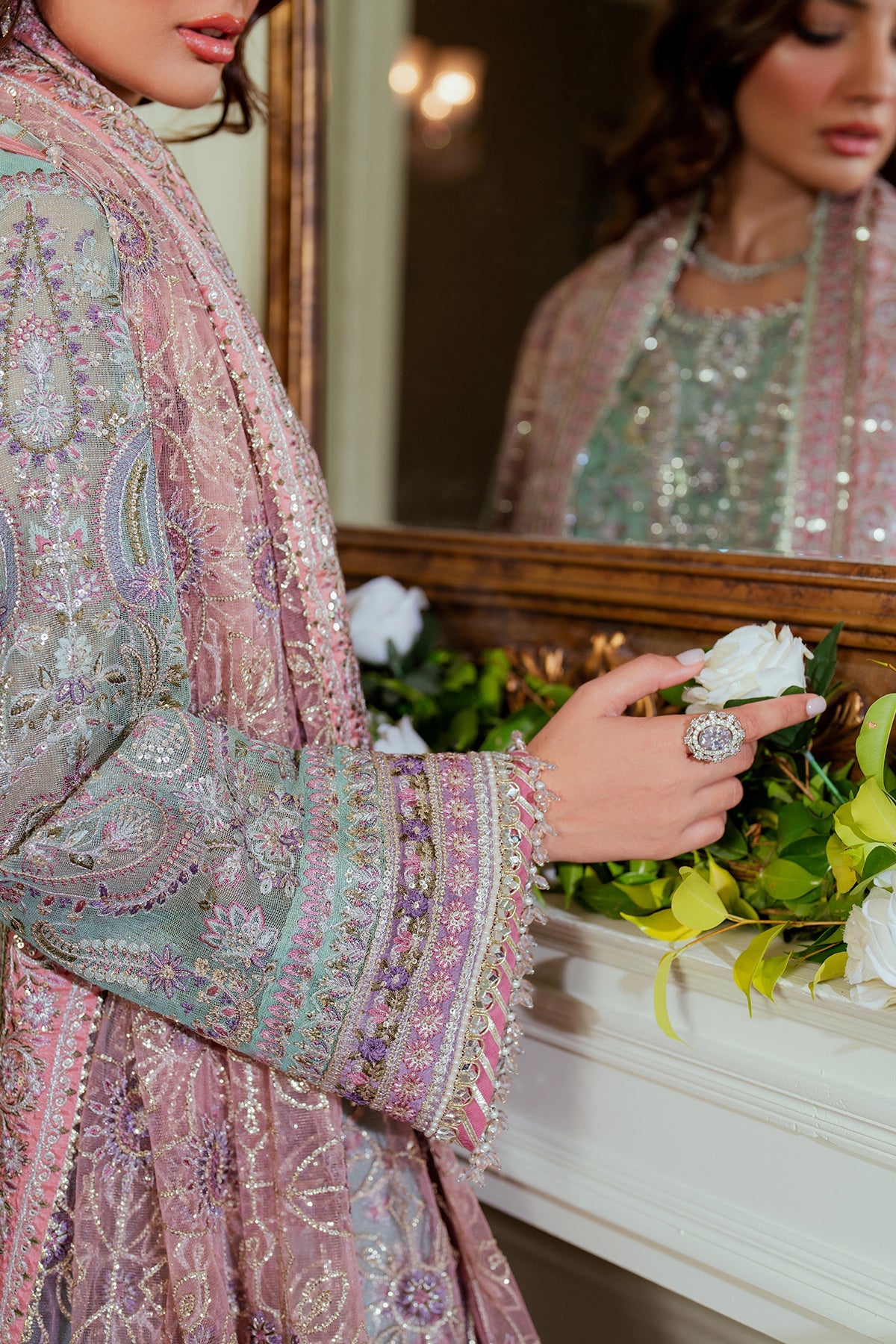 Baroque | Unstitched EMBROIDERED NET CH13-08 UNSTITCHED | CHV13D08