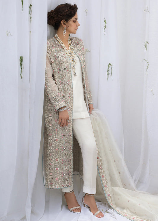Hussain Rehar | 3 Piece Unstitched Embroidered Raw Silk | Rococo