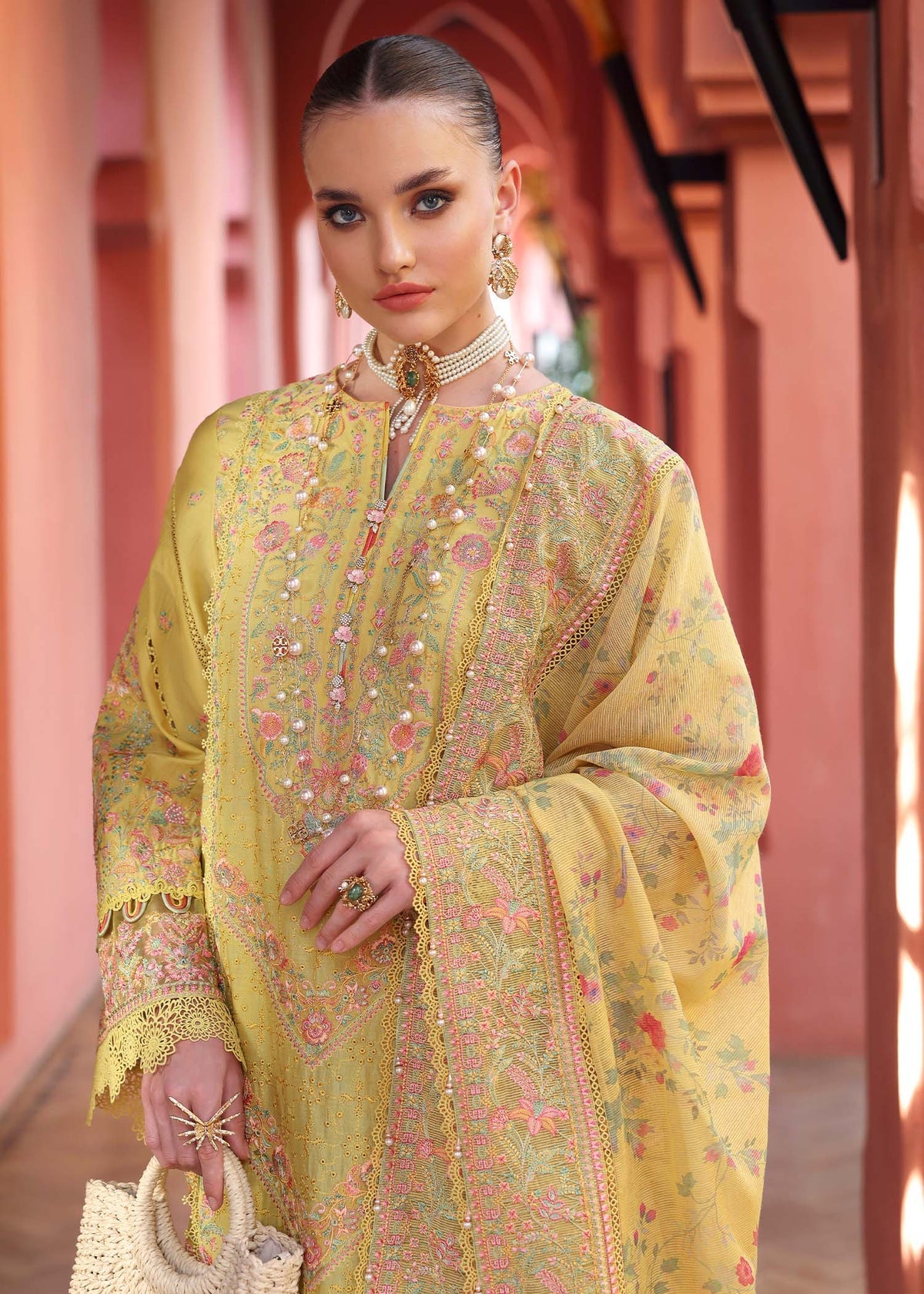 Kanwal Malik | 3 Piece Unstitched Embroidered Lawn | Summer