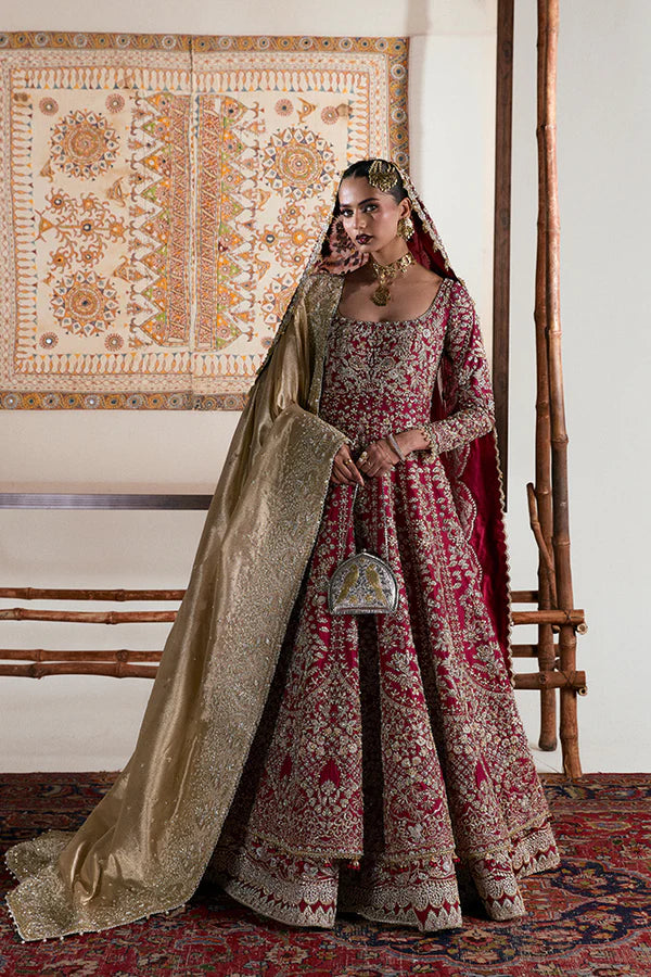 Soraya | 3 Piece Unstitched Embroidered Raw Silk Lehenga | Fariyn