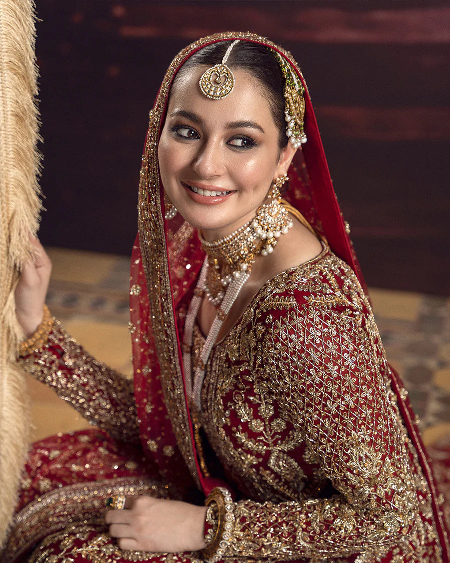 Faiza Saqlain | 3 Piece Unstitched Embroidered Bridal Dress | Roushana