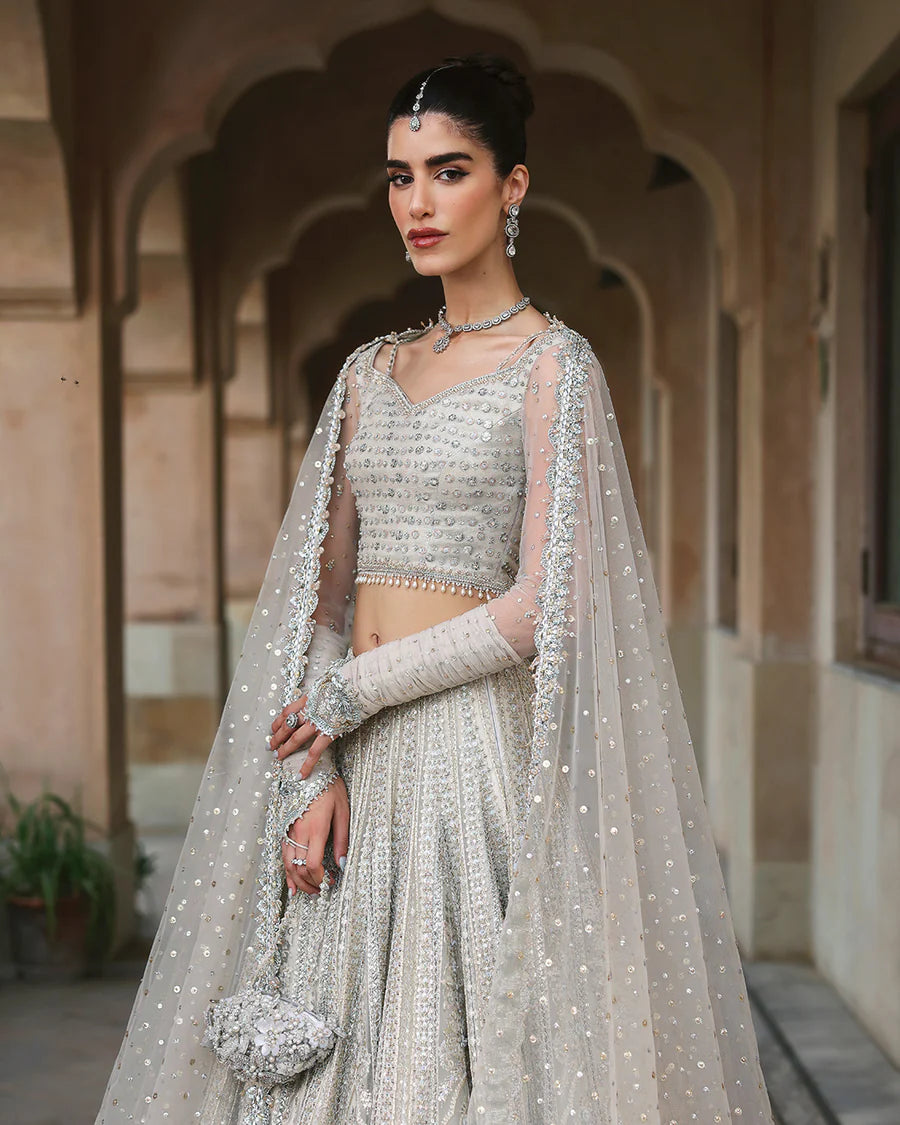 Faiza Saqlain | Unstitched Embellished Net Choli with Lehenga | Cammi