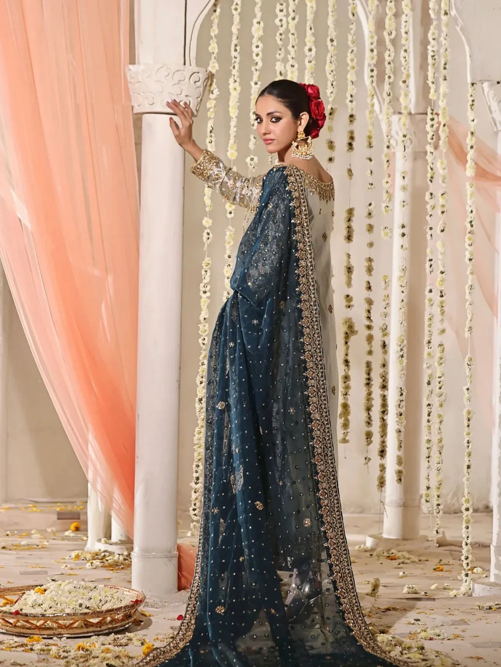 Haris Shakeel | 3 Piece Unstitched Embroidered Zari Silk | Mahnoor