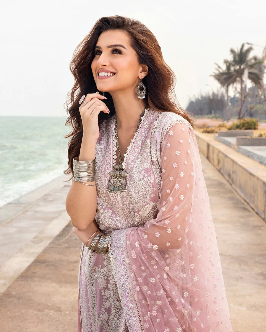 Faiza Saqlain | 3 Piece Unstitched Embroidered Lawn | Amaryllis