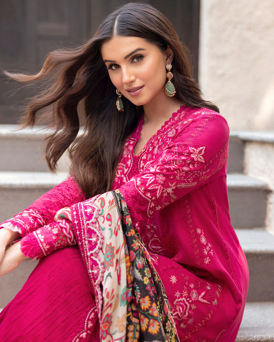 Faiza Saqlain | 3 Piece Unstitched Embroidered Lawn | Varda