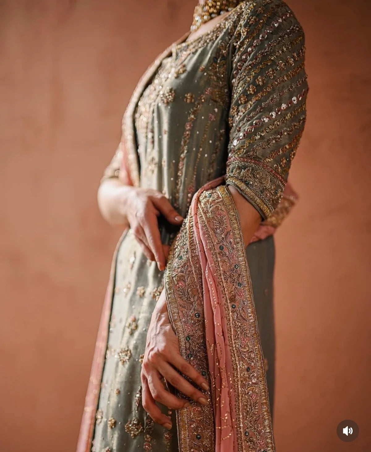 Shagna | 3 Piece Unstitched Embroidered Tussle Silk | Mint Green & Pastel