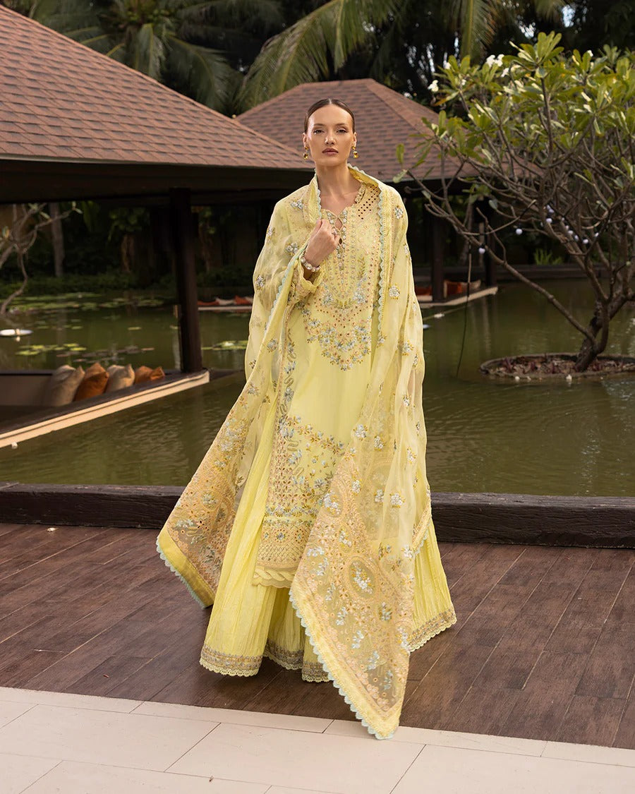 Faiza Saqlain | 3 Piece Unstitched Embroidered Lawn | Azalea