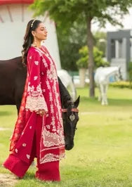 Elaf Premium | 3 Piece Unstitched Embroidered Lawn | ELH-6B JULIET