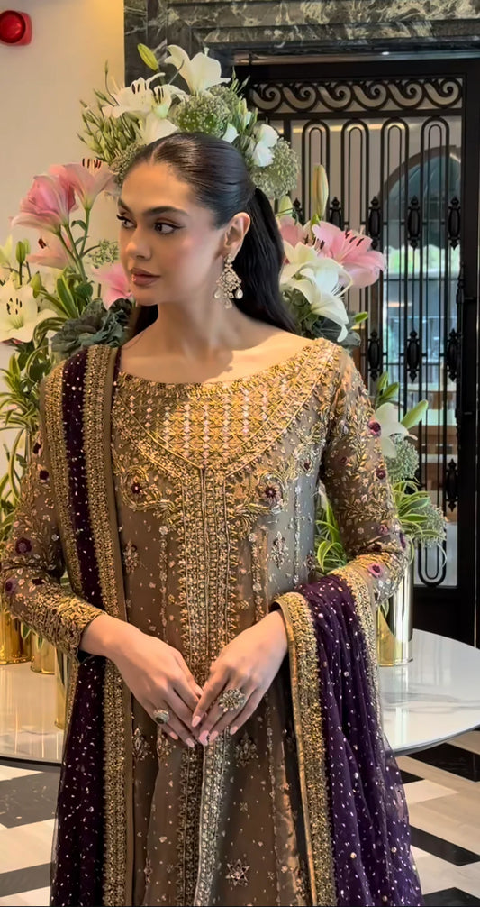 Haris Shakeel | 3 Piece Unstitched Embroidered Silk | Aroha