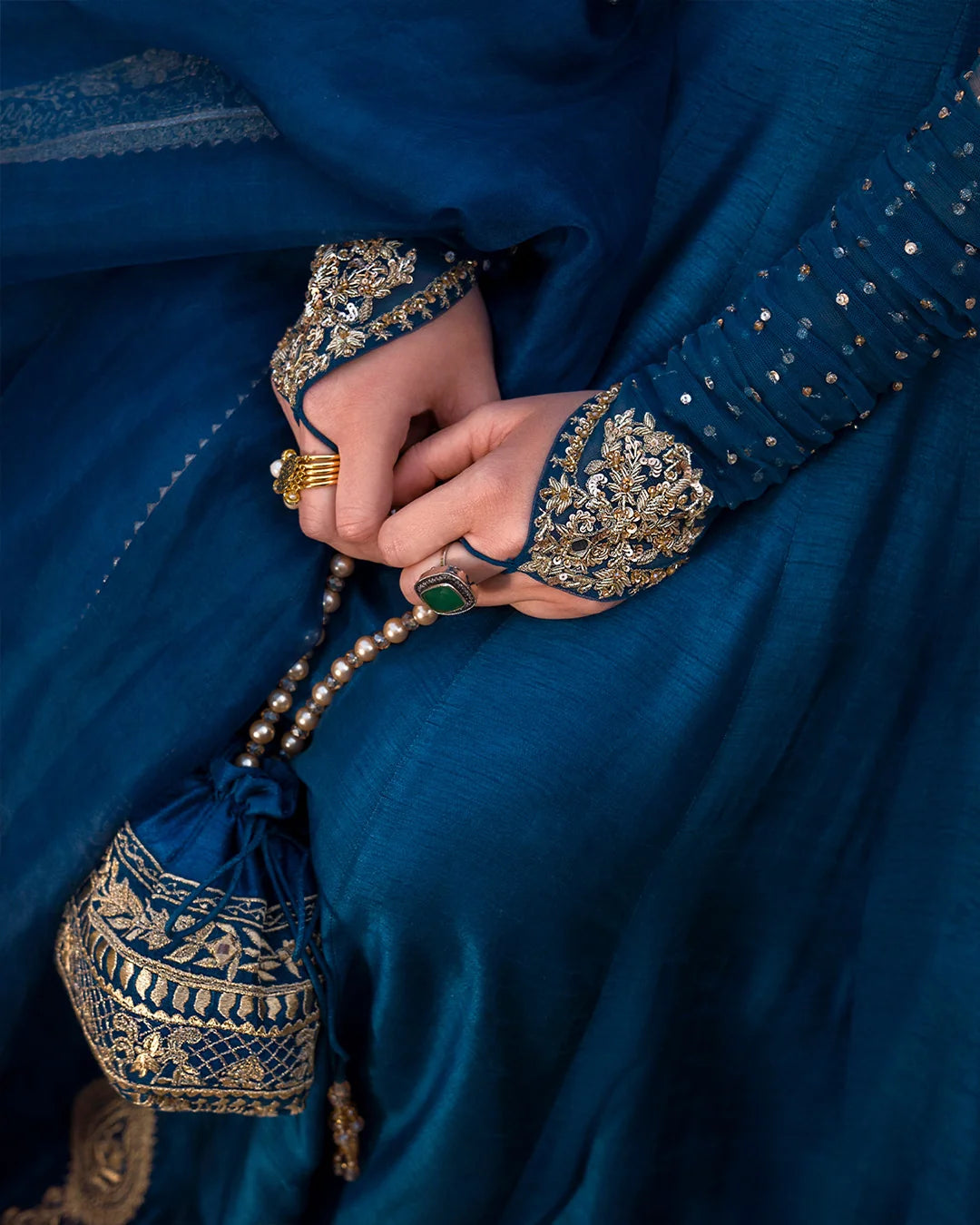 Faiza Saqlain | 3 Piece Unstitched Embroidered Raw Silk | Risma