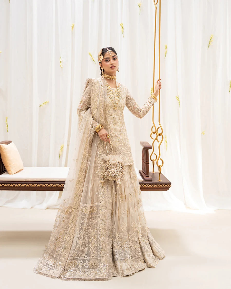 Faiza Saqlain | 3 Piece Unstitched Embroidered Net Formal Suite | Safak