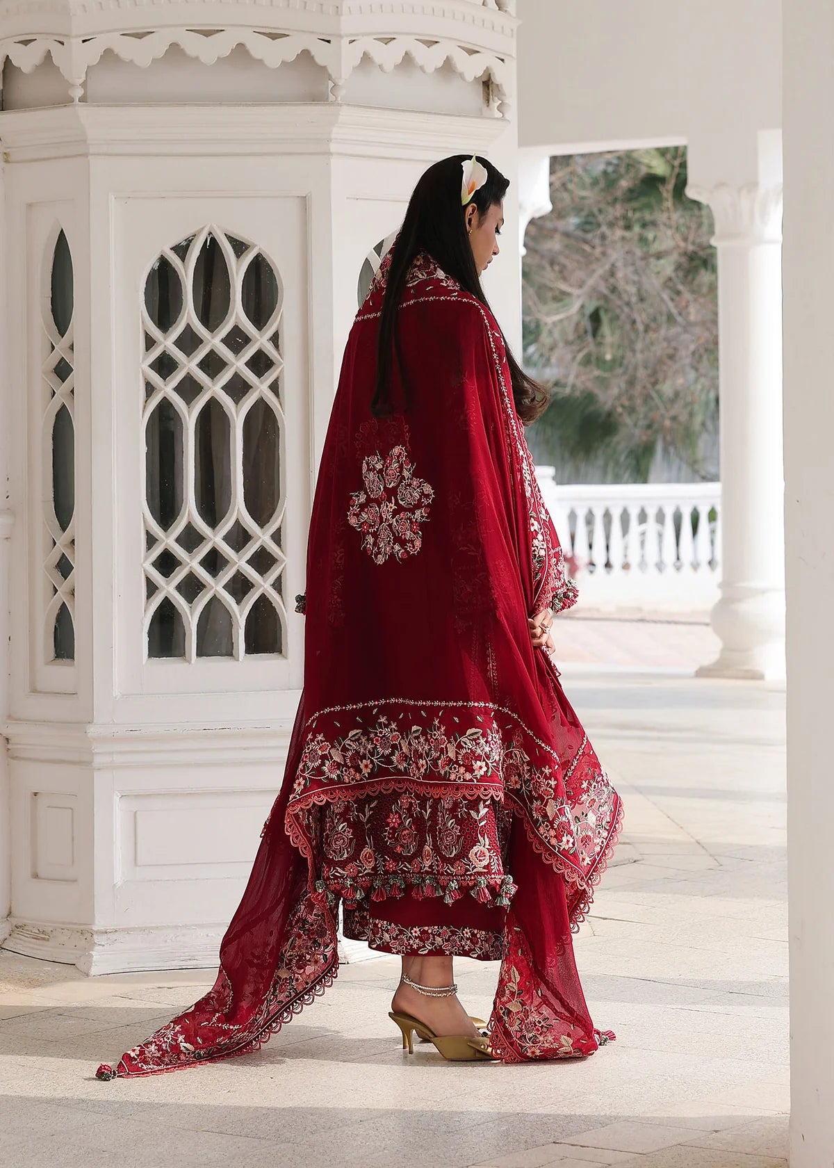 Hussain Rehar | 3 Piece Unstitched Embroidered Lawn | Kastanaa