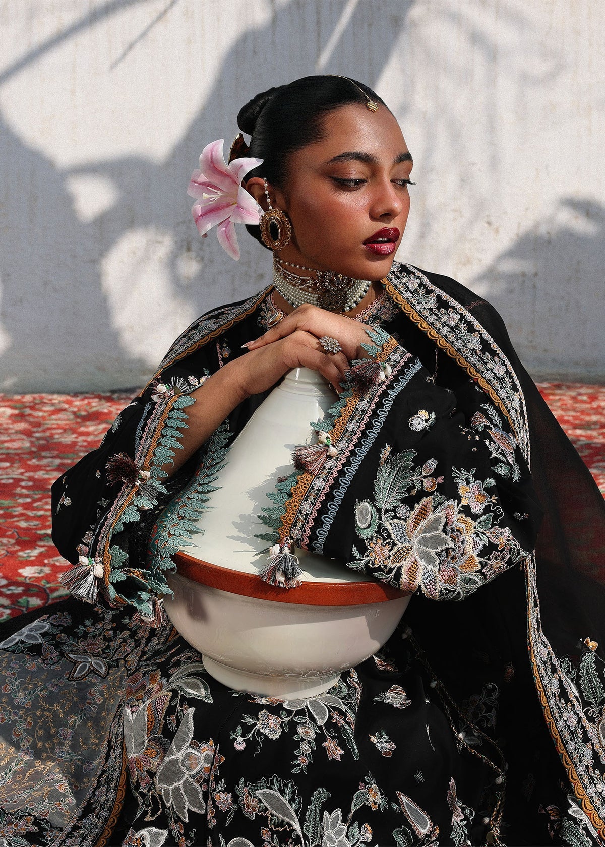 Hussain Rehar | 3 Piece Unstitched Embroidered Lawn | Sable
