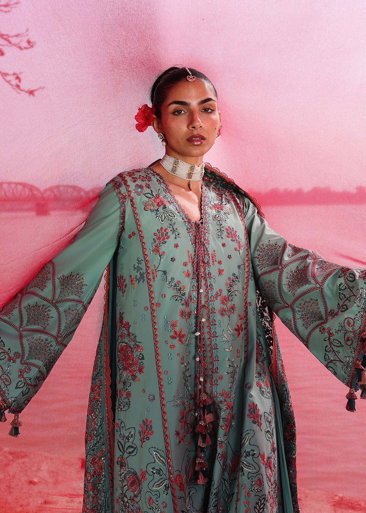 Hussain Rehar | 3 Piece Unstitched Embroidered Lawn | Verdant