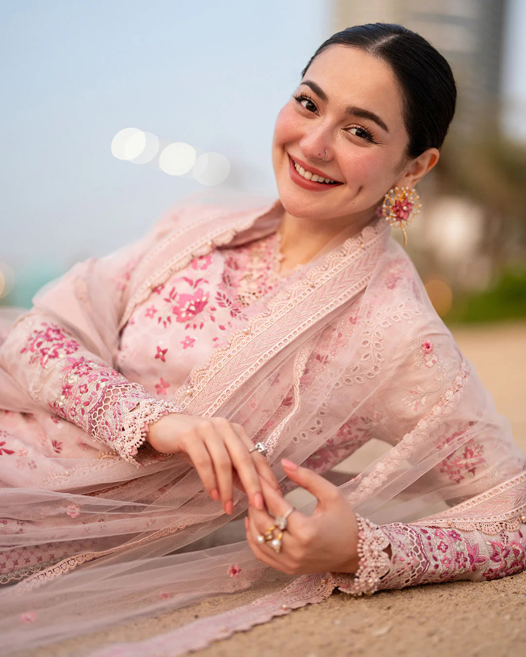 Faiza Saqlain | 3 Piece Unstitched Embroidered Lawn | Lamija