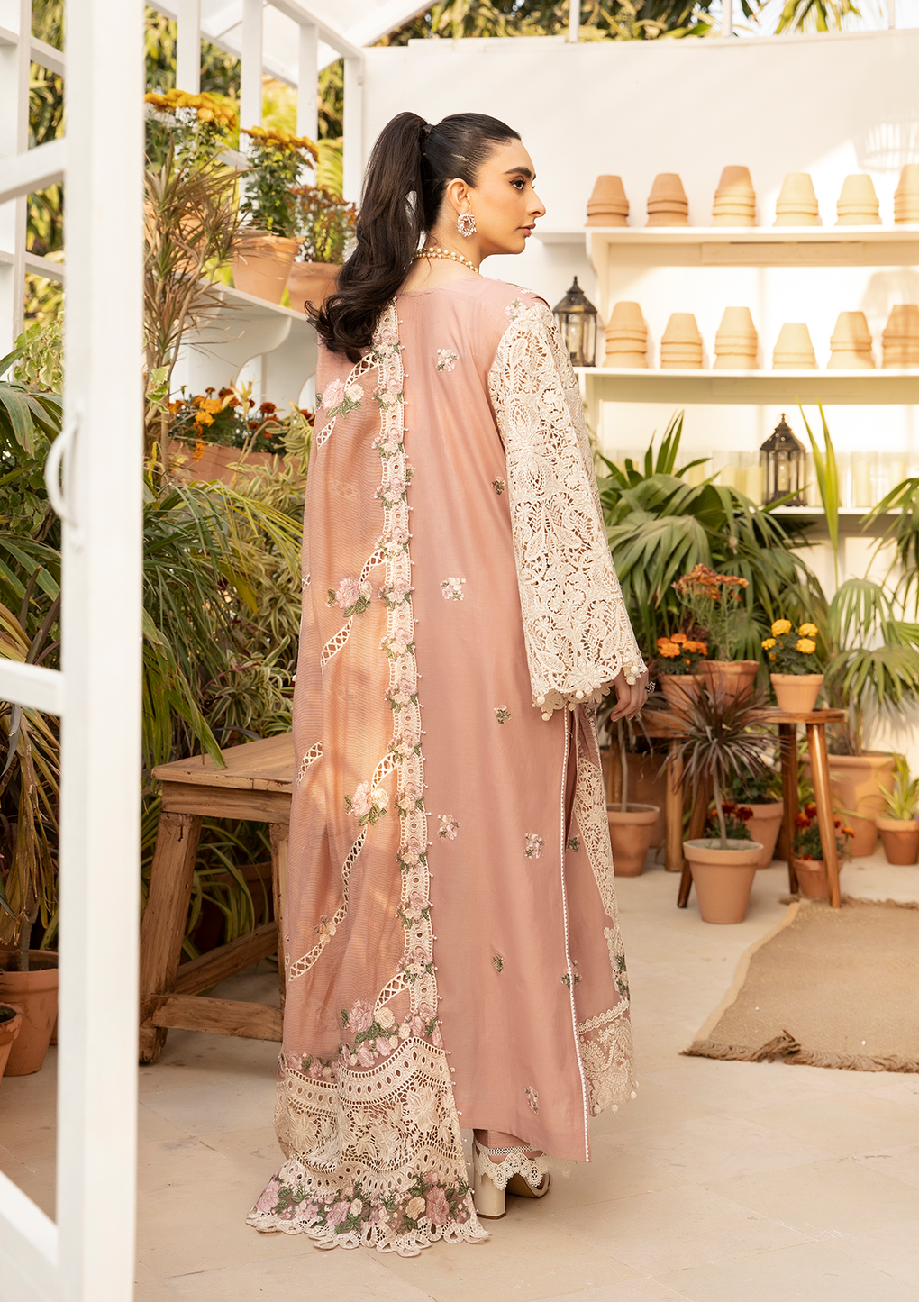 Elaf Premium | 3 Piece Unstitched Embroidered Lawn | ELM-12 SHAHANA