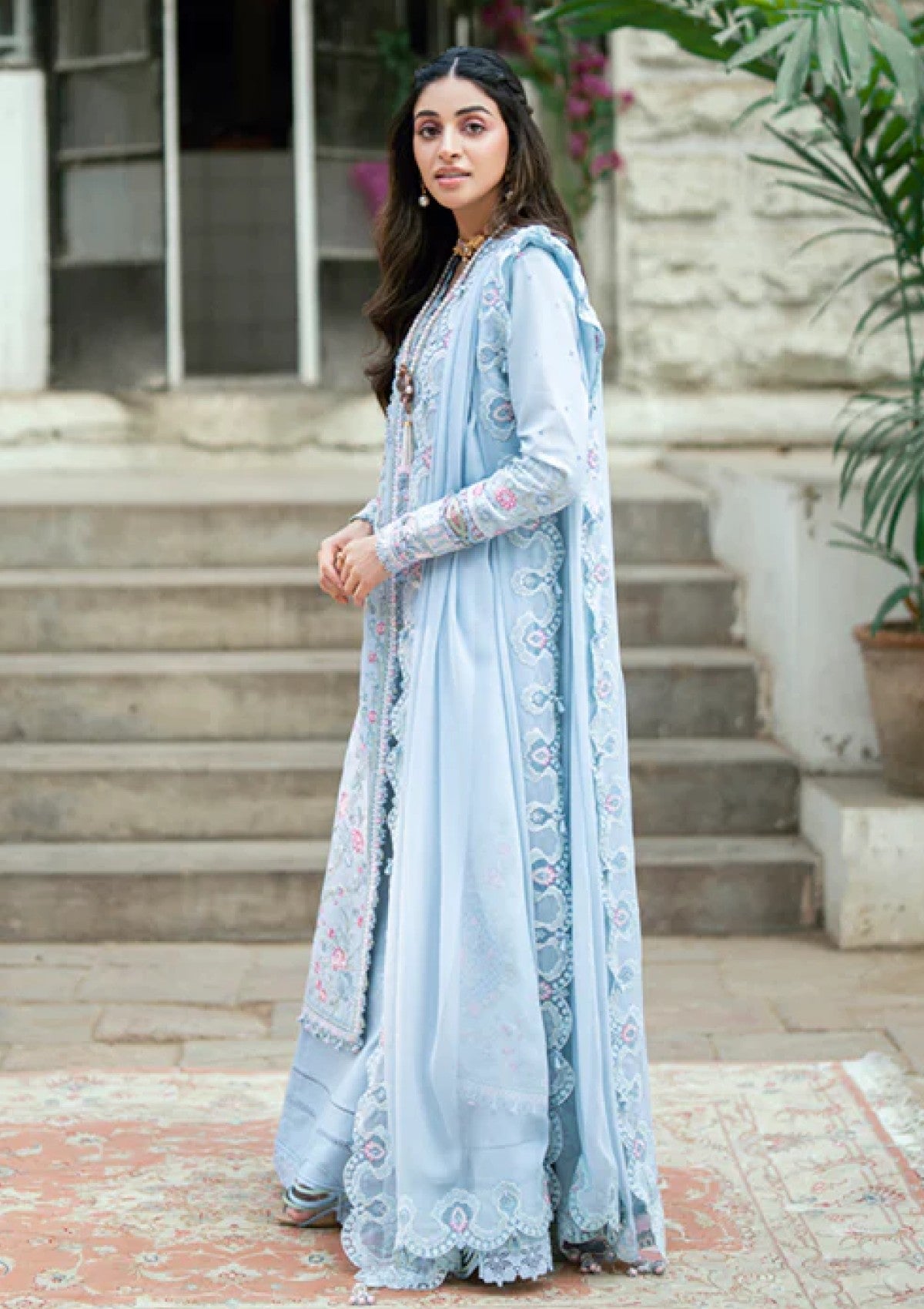 Qalamkar | 3 Piece Unstitched Embroidered Lawn | SB#04 - Zarish
