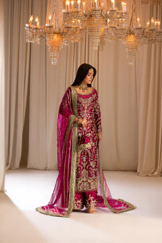 Tabya | 3 Piece Unstitched Sheesha silk with hand work | Tabeer
