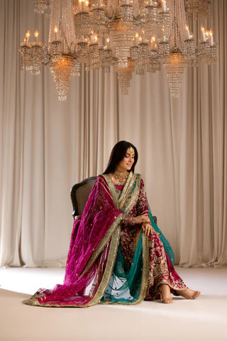 Tabya | 3 Piece Unstitched Sheesha silk with hand work | Tabeer