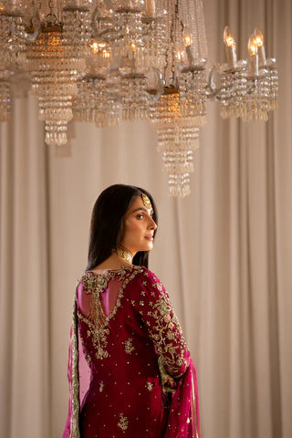 Tabya | 3 Piece Unstitched Sheesha silk with hand work | Tabeer