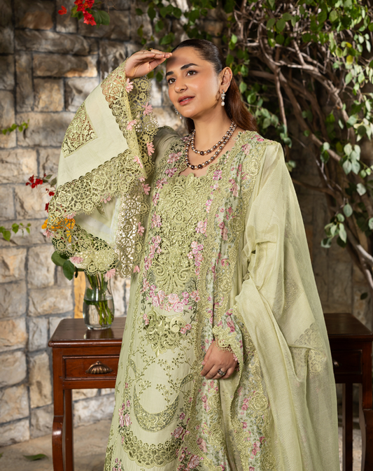 Elaf | 3 Piece Unstitched Embroidered Lawn | EL-26 Spanish Muse