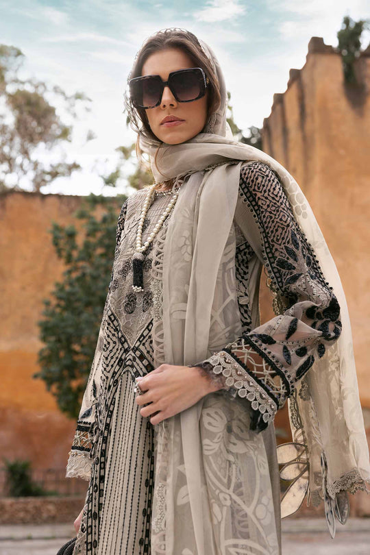 Maria B. | 3 Piece Unstitched Embroidered Paper Cotton Suit | D-2510-B