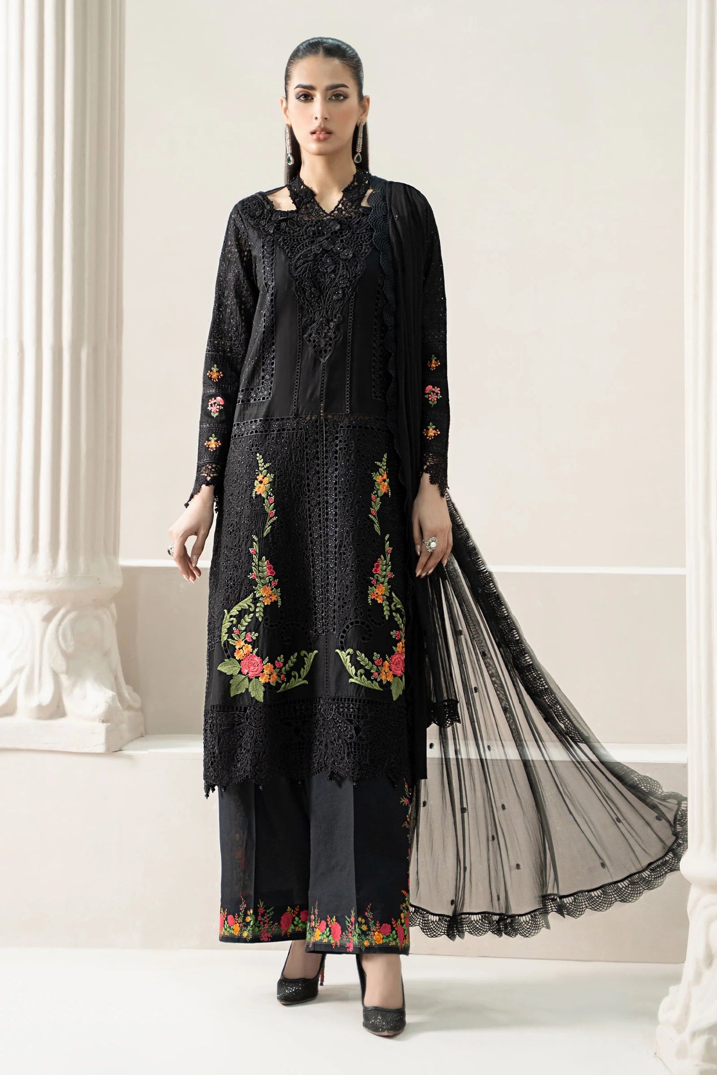 Maria B. | 3 Piece Unstitched Embroidered Lawn Suit | D-2501