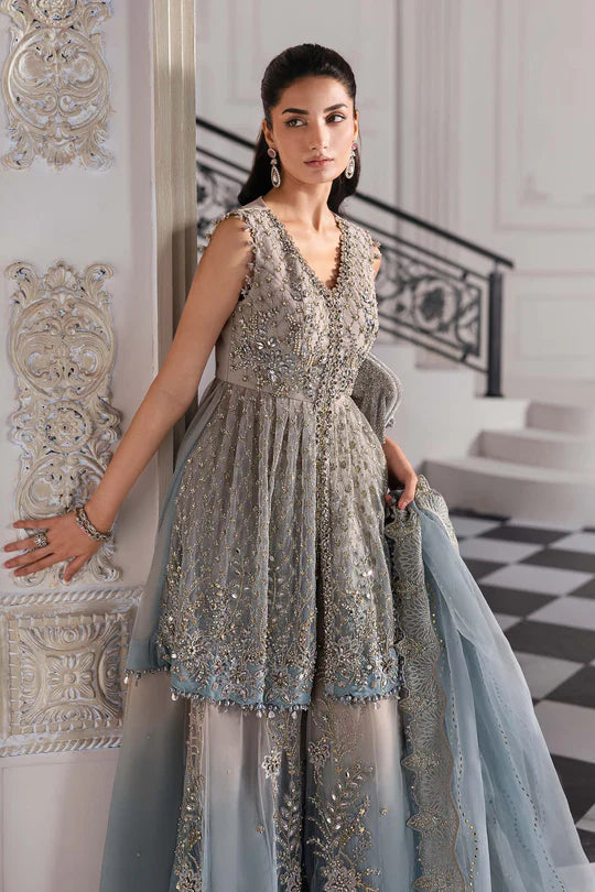 Maria B. | 3 Piece Unstitched Embroidered Net Suit | BD-3002