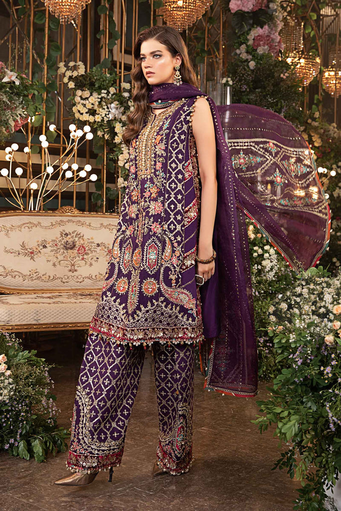 Maria B. | 3 Piece Unstitched Embroidered Raw Silk Suit | BD-2903