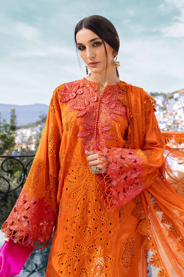 Maria B. | 3 Piece Unstitched Embroidered Paper Cotton Suit | D-2505-B