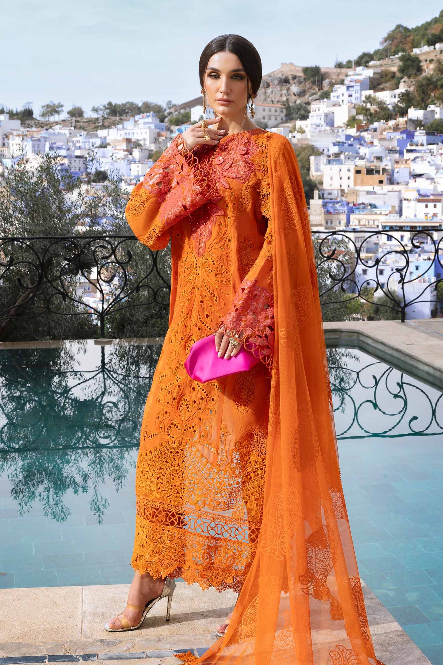 Maria B. | 3 Piece Unstitched Embroidered Paper Cotton Suit | D-2505-B