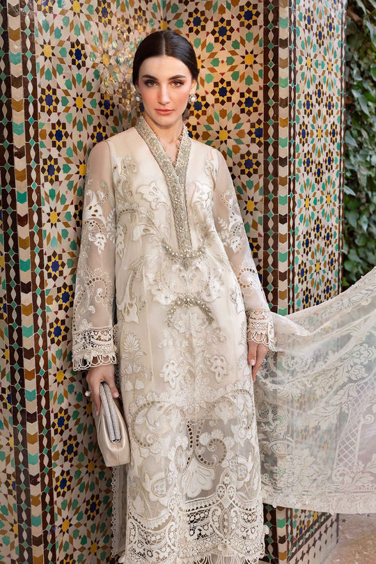 Maria B. | 3 Piece Unstitched Embroidered Organza shirt with Lawn lining Suit | D-2506-A