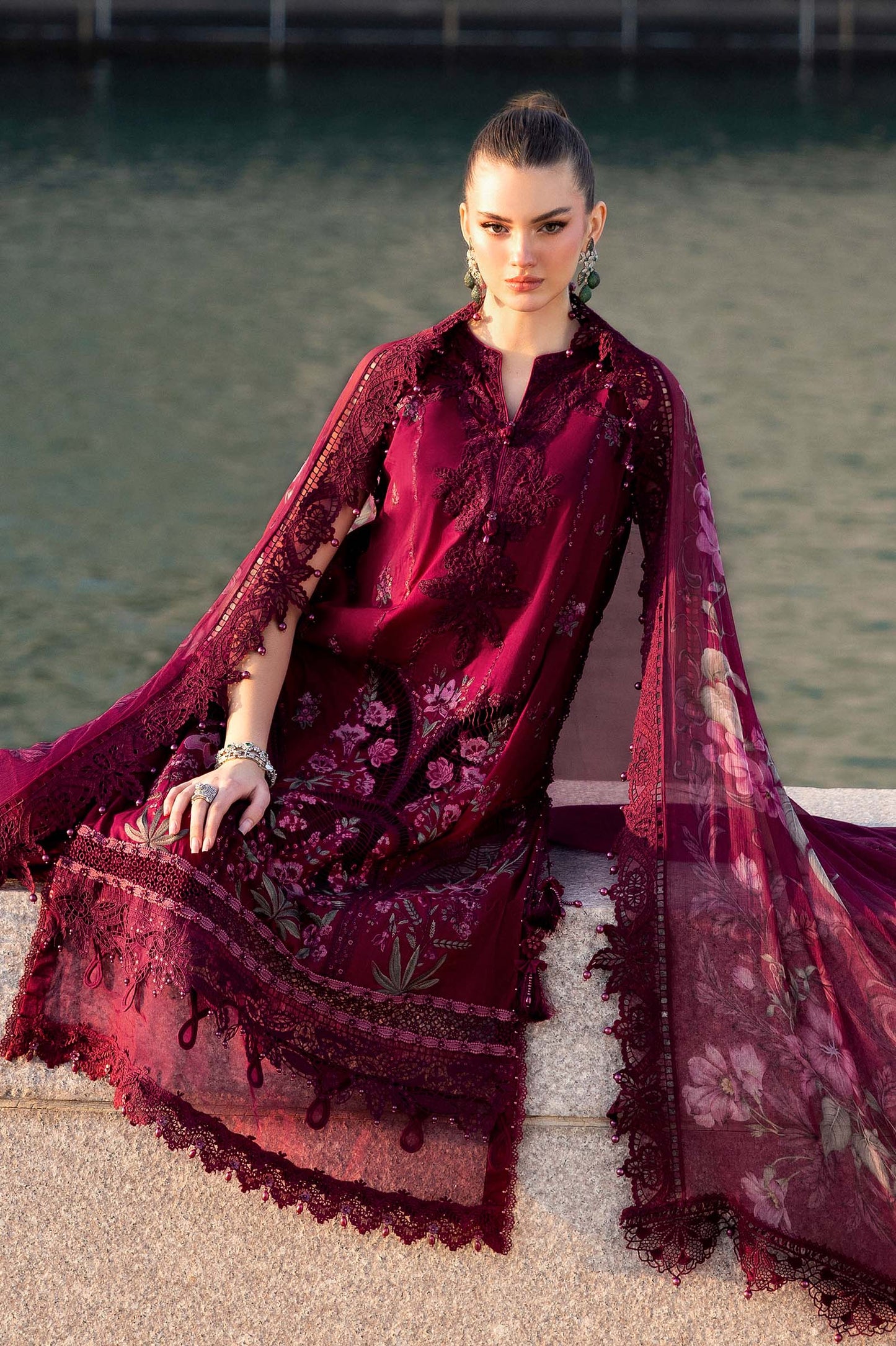 Maria B. | 3 Piece Unstitched Embroidered Lawn | D-2611-B