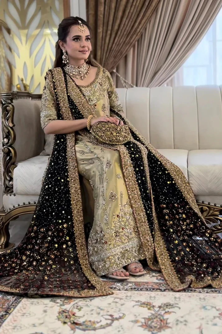 Haris Shakeel | 3 Piece Unstitched Embroidered Myssory | Sumbul Iqbal