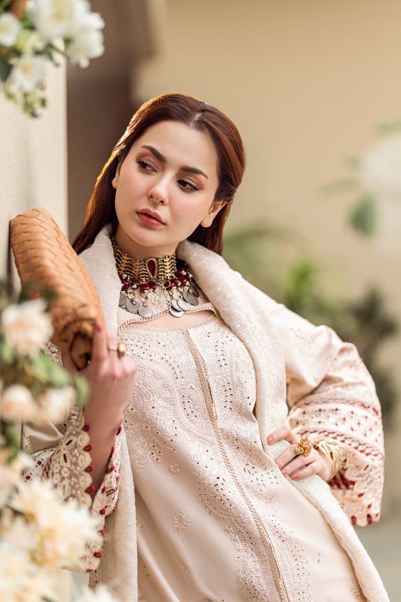 Qalamkar | 3 piece Unstitched Chikankari Embroidered Lawn | FK-16 Anaya