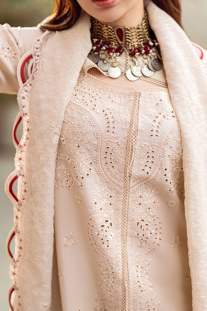 Qalamkar | 3 piece Unstitched Chikankari Embroidered Lawn | FK-16 Anaya