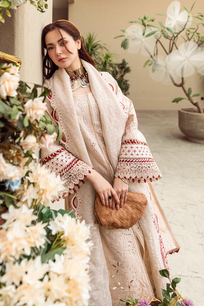 Qalamkar | 3 piece Unstitched Chikankari Embroidered Lawn | FK-16 Anaya