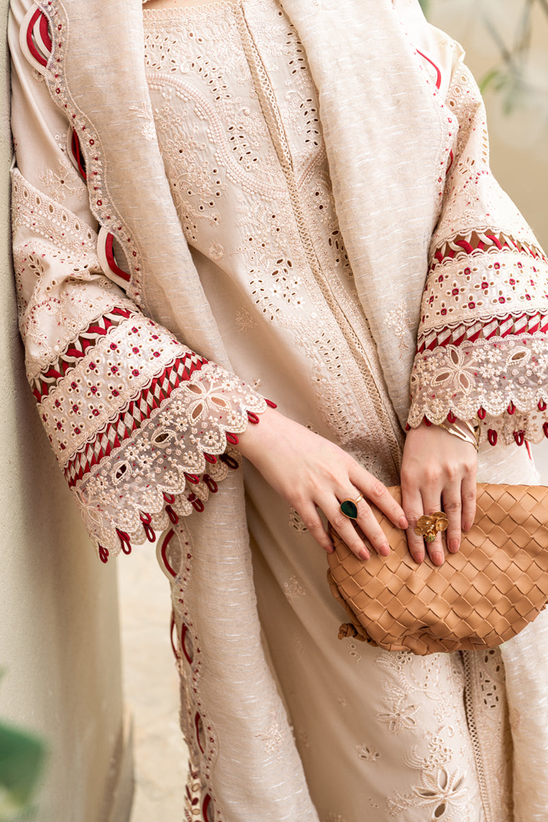 Qalamkar | 3 piece Unstitched Chikankari Embroidered Lawn | FK-16 Anaya
