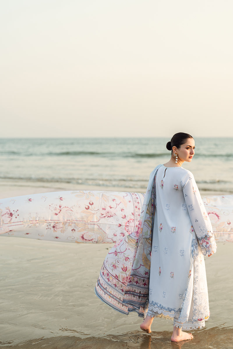 Qalamkar | 3 piece Unstitched Chikankari Embroidered Lawn | FK-02 ISABELLA