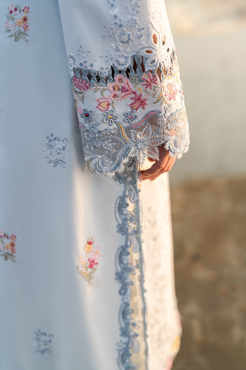 Qalamkar | 3 piece Unstitched Chikankari Embroidered Lawn | FK-02 ISABELLA